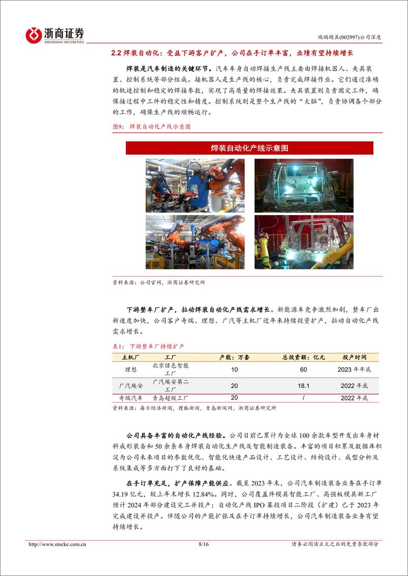 《瑞鹄模具(002997)深度报告：汽车模具领军企业，轻量化打开成长空间-240715-浙商证券-16页》 - 第8页预览图