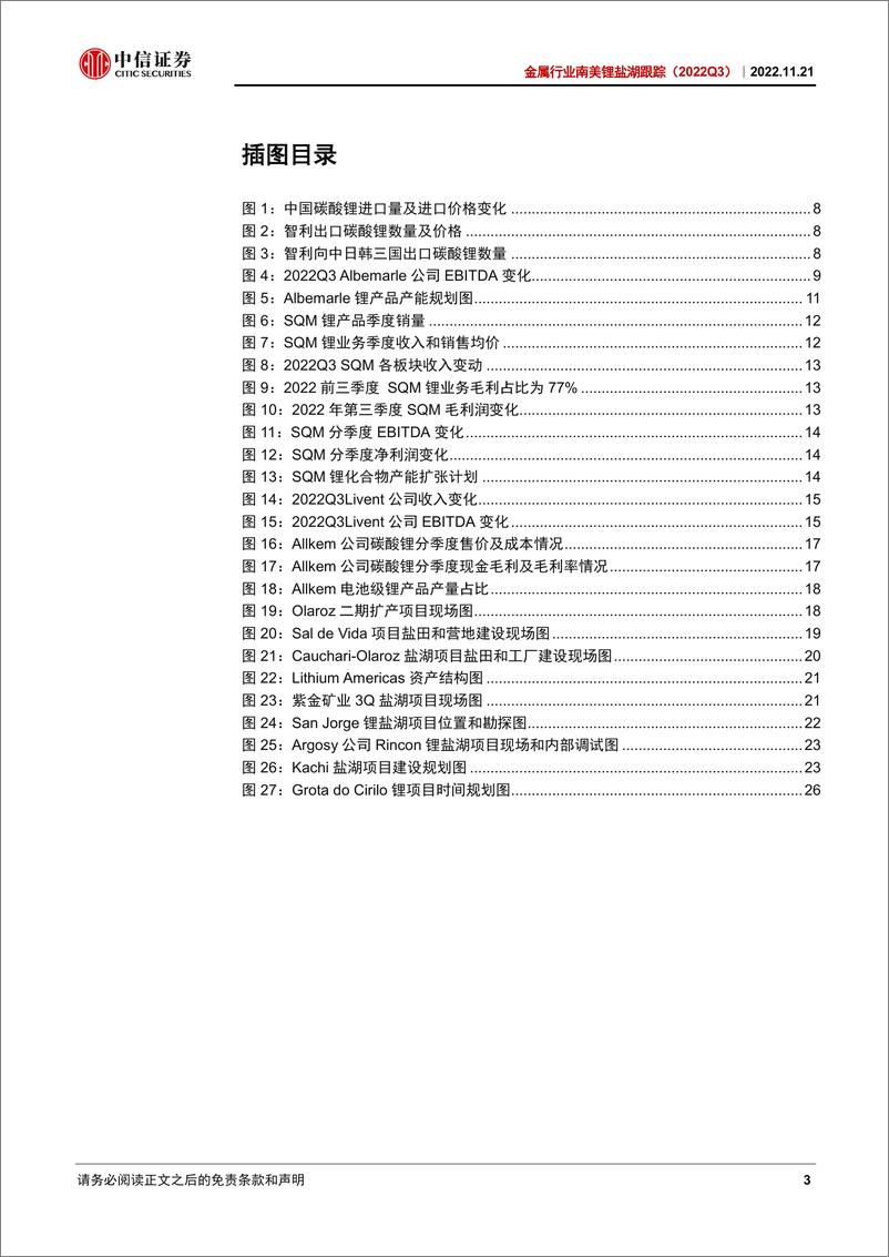 《金属行业南美锂盐湖跟踪（2022Q3）：锂价指引继续向上，产能扩张进度不及预期-20221121-中信证券-31页》 - 第4页预览图