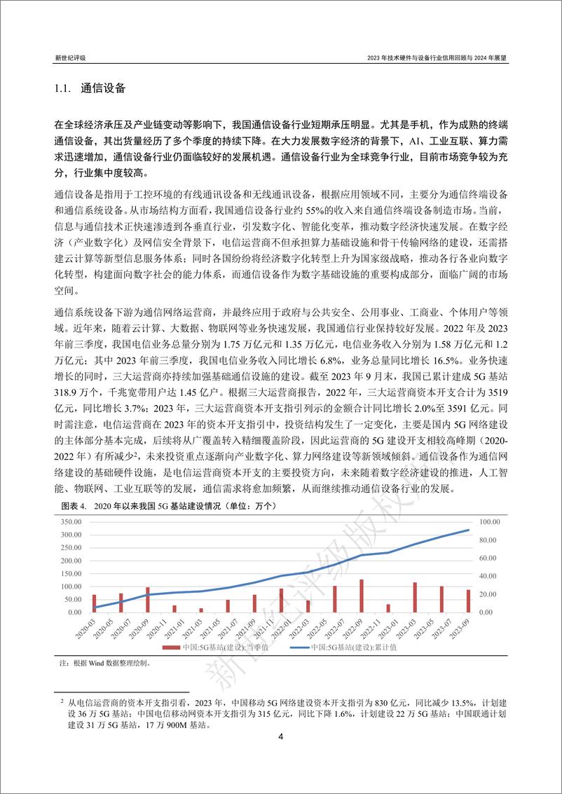 《新世纪评级：2023年技术硬件与设备行业信用回顾和2024年展望报告》 - 第4页预览图