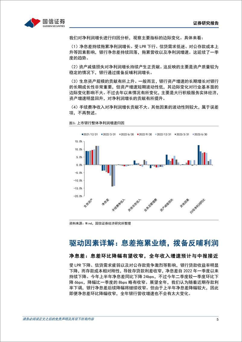 《银行业2023年中报综述：息差拖累业绩，资产质量稳定-20230906-国信证券-19页》 - 第6页预览图