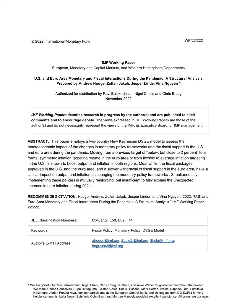 《IMF-疫情期间美国和欧元区货币和财政互动的结构分析（英）-2022.11-52页》 - 第3页预览图