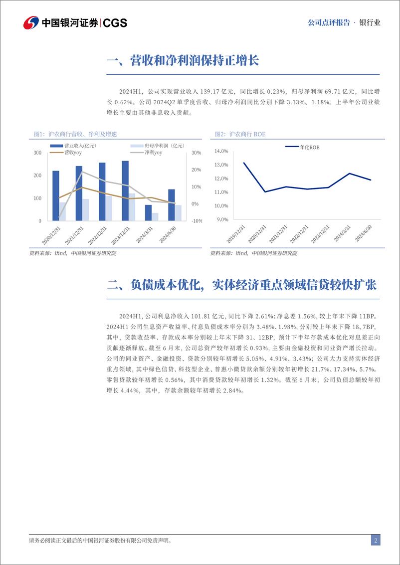 《沪农商行(601825)2024年半年度报告业绩点评：资产质量优异，首度实施中期分红-240821-银河证券-10页》 - 第2页预览图