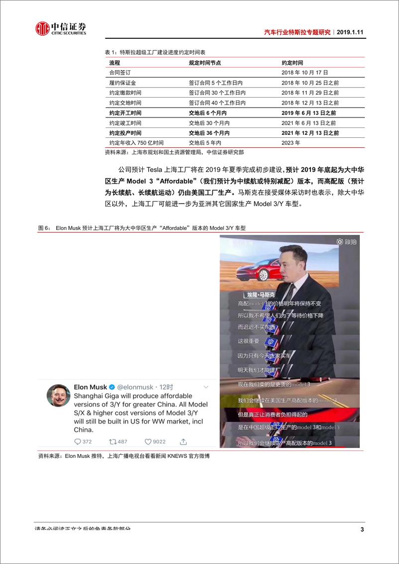 《汽车行业特斯拉专题研究：特斯拉上海工厂奠基后的猜想-20190111-中信证券-11页》 - 第6页预览图