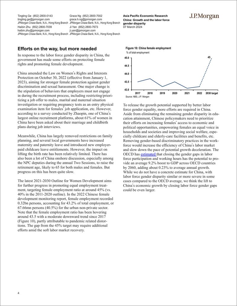 《JPMorgan Econ  FI-China Growth and the labor force gender disparity-106902776》 - 第4页预览图