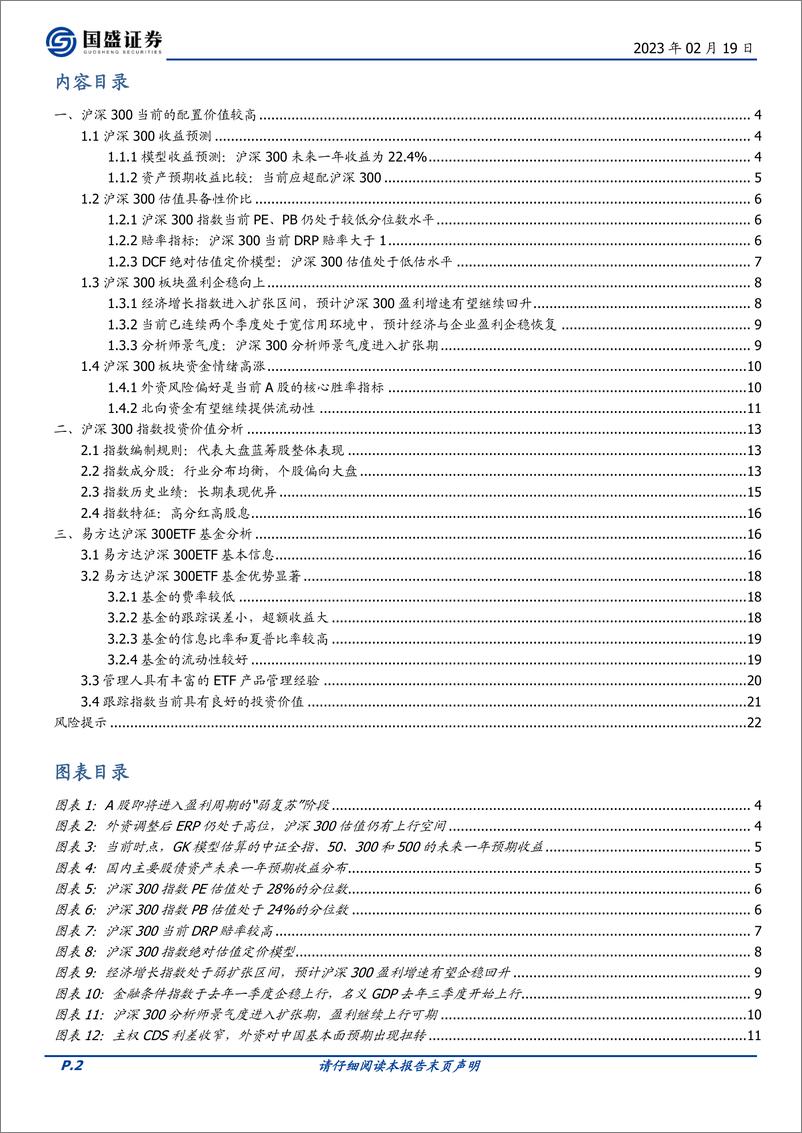 《量化分析报告：易方达沪深300ETF投资价值分析，当配置价值遇上产品优势-20230219-国盛证券-23页》 - 第3页预览图