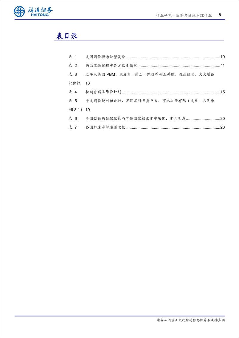 《医药与健康护理行业：中美药品价格可比吗？美国医药市场启示录-20190321-海通证券-27页》 - 第6页预览图