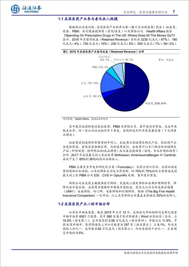 《医药与健康护理行业：中美药品价格可比吗？美国医药市场启示录-20190321-海通证券-27页》 - 第8页预览图