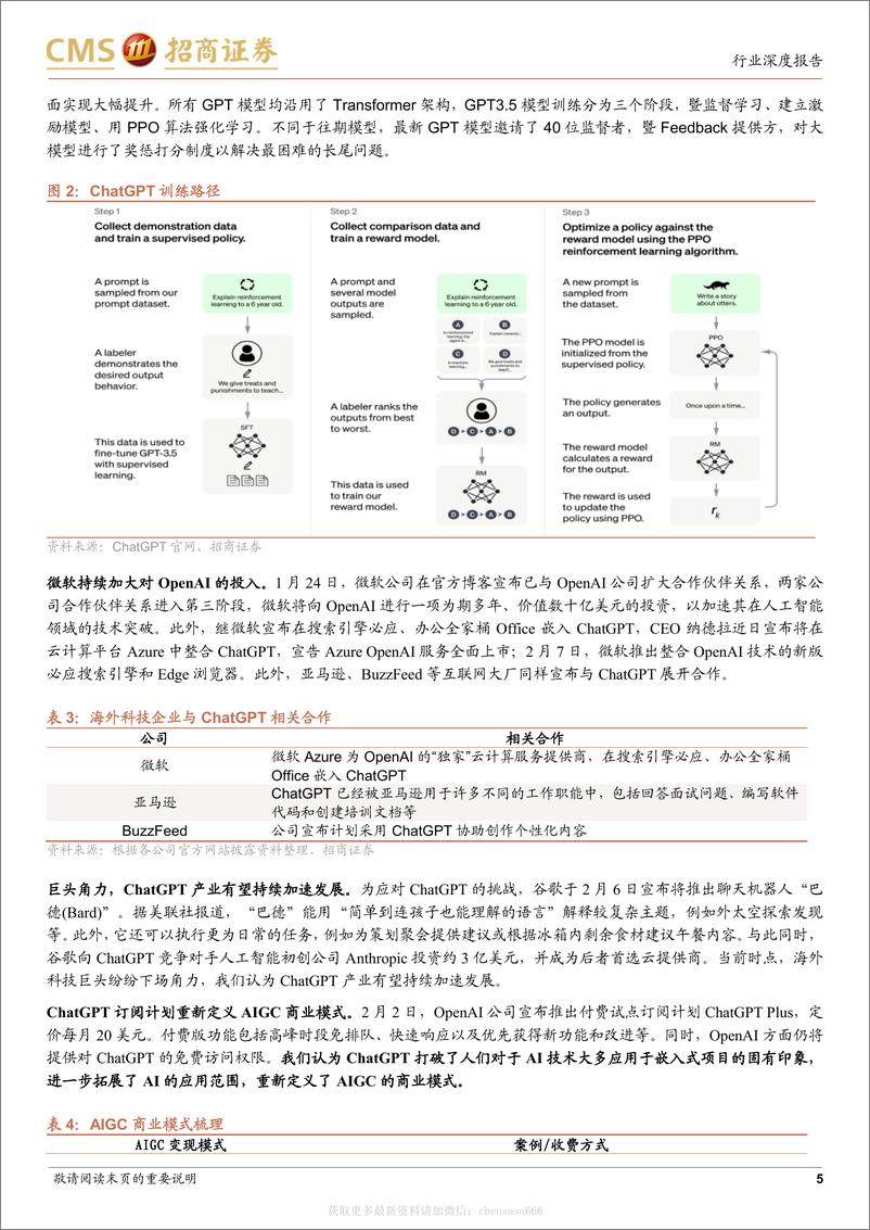 《计算机行业AIGC投资机会梳理：ChatGPT快速流行，重构AI商业模式-20230208-招商证券-20页》 - 第5页预览图