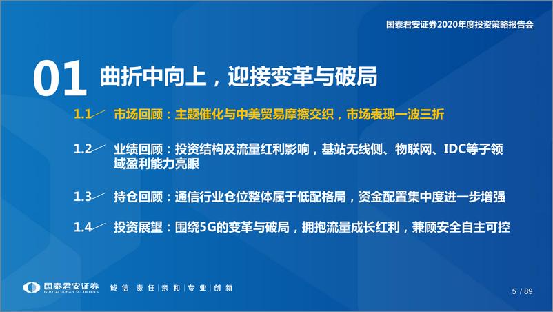 《通信行业2020年投资策略：新代际，大变革，强可控-20191031-国泰君安-90页》 - 第6页预览图