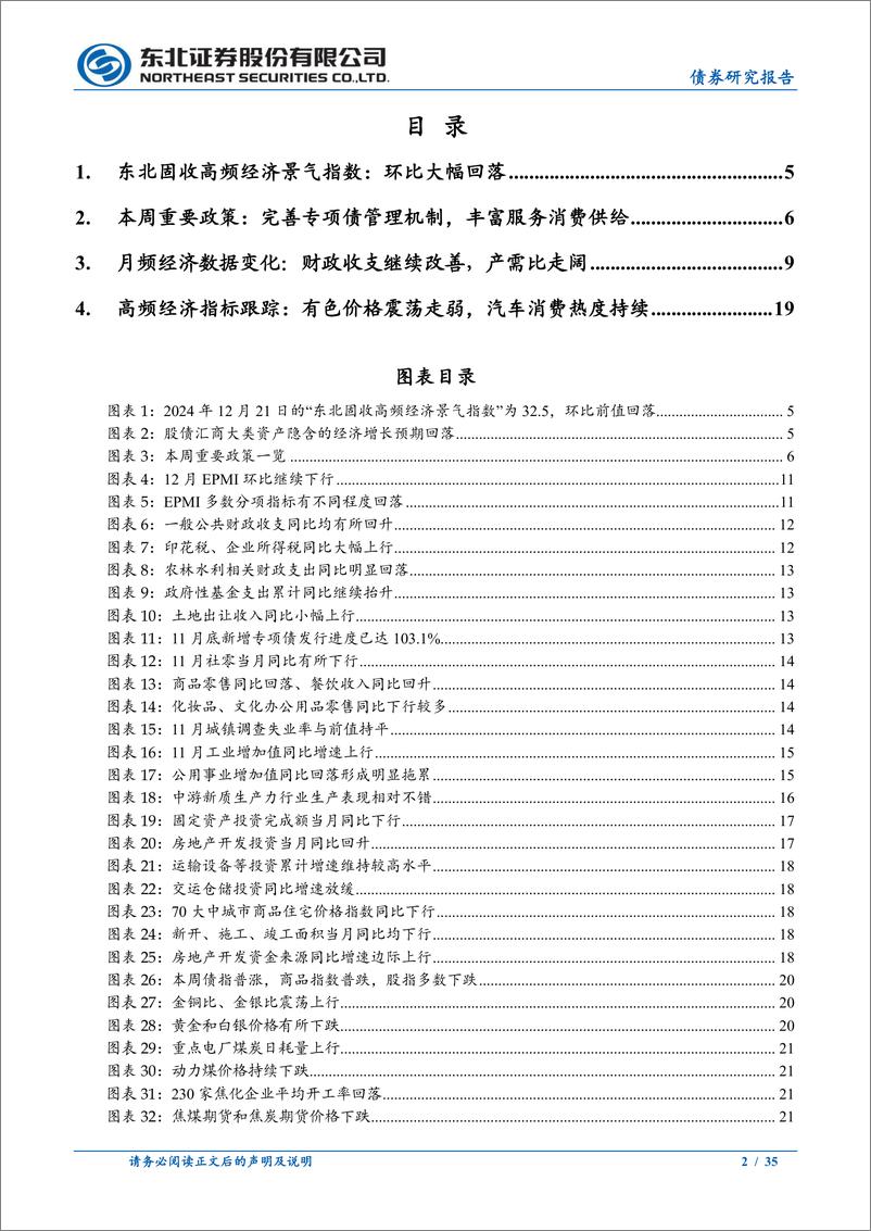 《政策及基本面周度观察：财政收支改善，有色金属价格走弱-241221-东北证券-35页》 - 第2页预览图