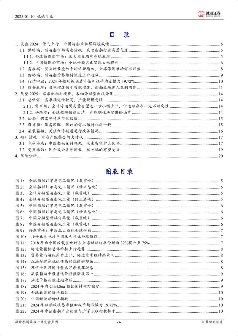 《2025年船舶行业投资策略：不惧轻盈雾，扬帆赴远途-250110-诚通证券-22页》 - 第3页预览图