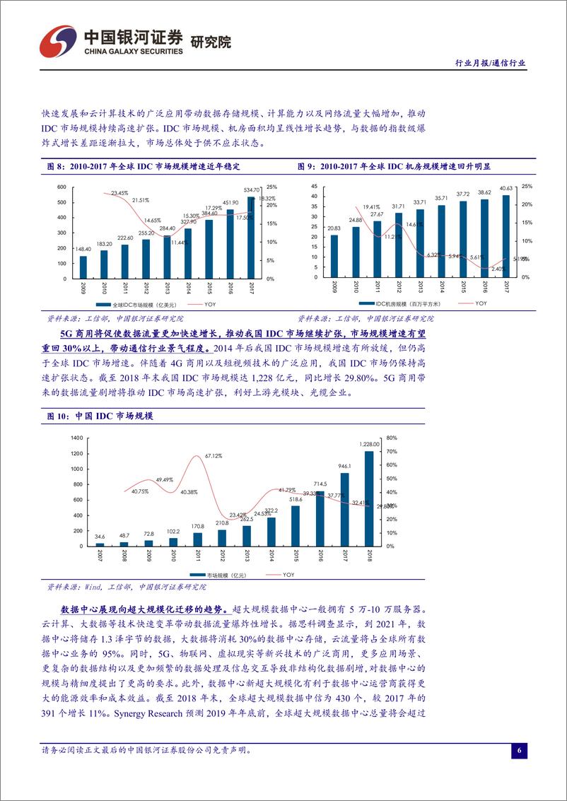 《通信行业10月动态报告：通信行业Q3盈利持续增长，运营商业绩低迷静待5G应用开启-20191101-银河证券-34页》 - 第8页预览图