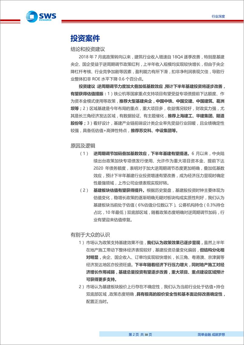 《建筑行业2019年中报回顾总结：逆周期调节加码叠加低基数效应，基建布局正当时-20190909-申万宏源-38页》 - 第3页预览图
