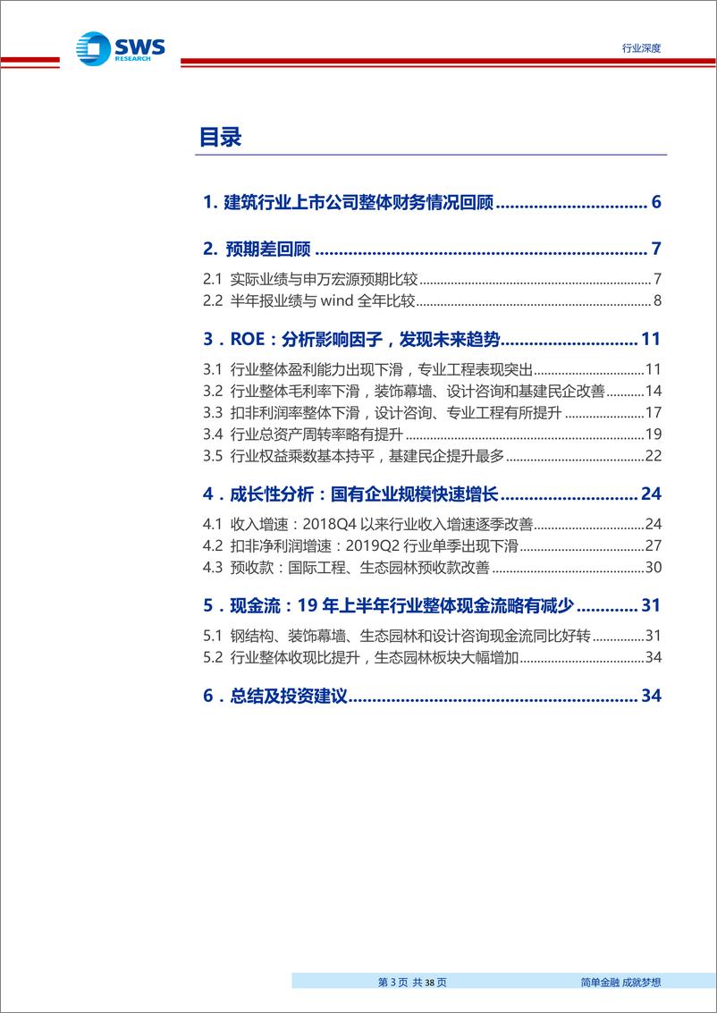《建筑行业2019年中报回顾总结：逆周期调节加码叠加低基数效应，基建布局正当时-20190909-申万宏源-38页》 - 第4页预览图