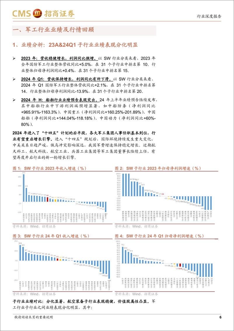 《军工行业2024中期投资策略：行业即将走出低谷，航空装备增长确定-240729-招商证券-30页》 - 第6页预览图