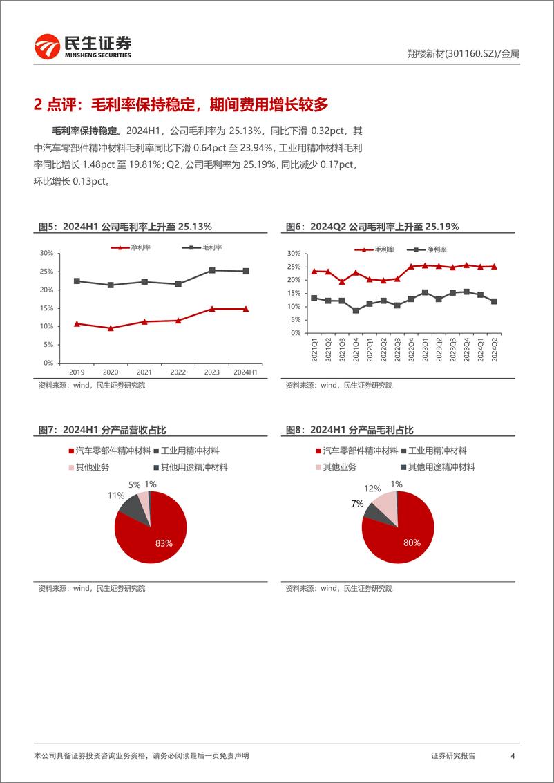 《翔楼新材(301160)2024年半年报点评：把握市场技术前沿，积极扩张产能-240821-民生证券-11页》 - 第4页预览图