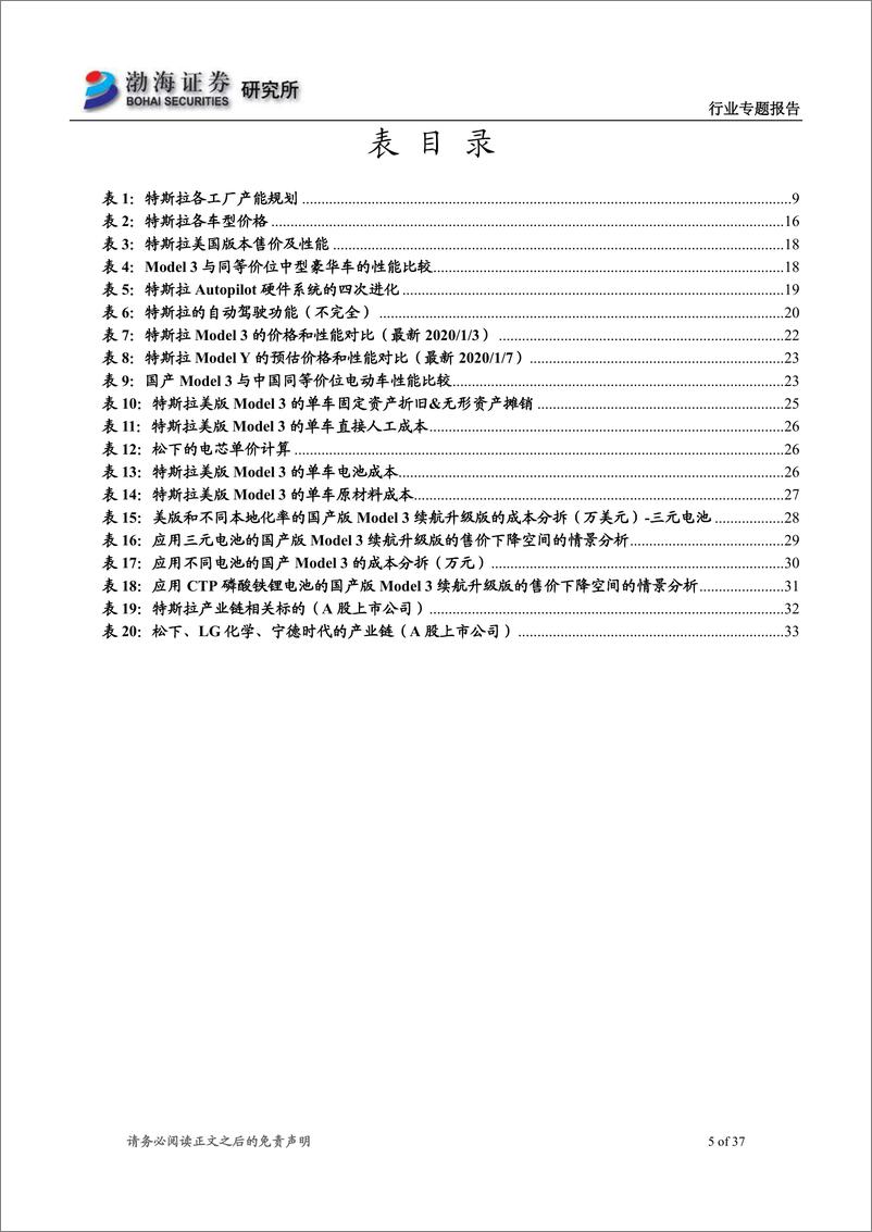 《特斯拉，拥有强大护城河，国产化存降本降价空间-20200220-渤海证券-37页》 - 第6页预览图