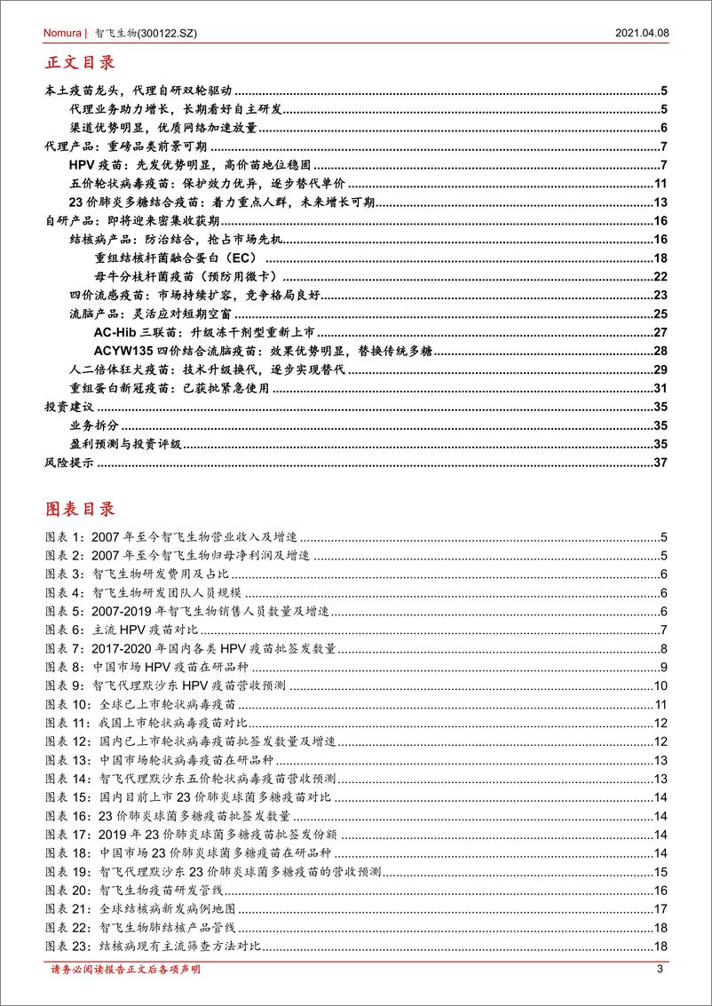 《野村东方国际证券-智飞生物-300122-首次覆盖报告：自研代理双驱疫苗龙头未来可期》 - 第3页预览图