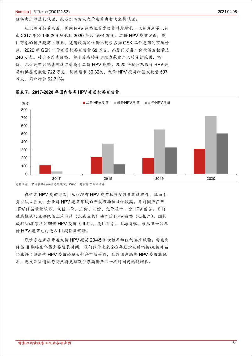 《野村东方国际证券-智飞生物-300122-首次覆盖报告：自研代理双驱疫苗龙头未来可期》 - 第8页预览图