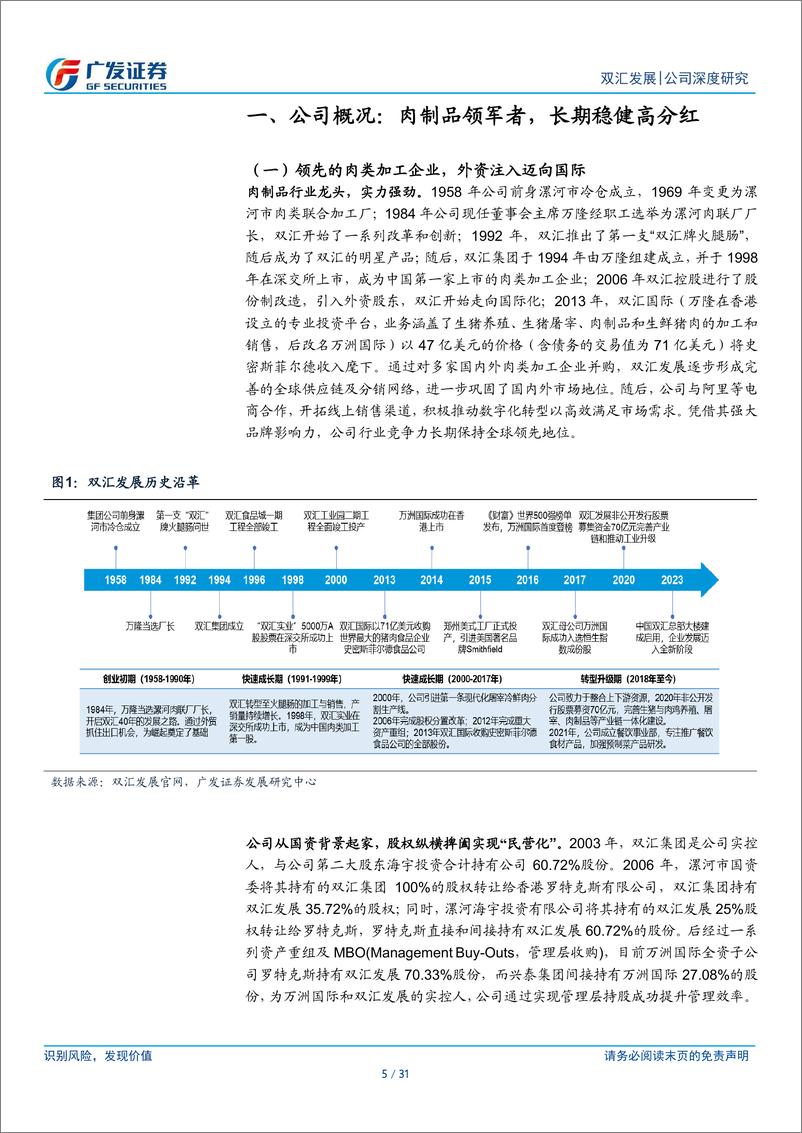 《双汇发展(000895)肉制品领军者，高股息贡献安全边际-241204-广发证券-31页》 - 第5页预览图