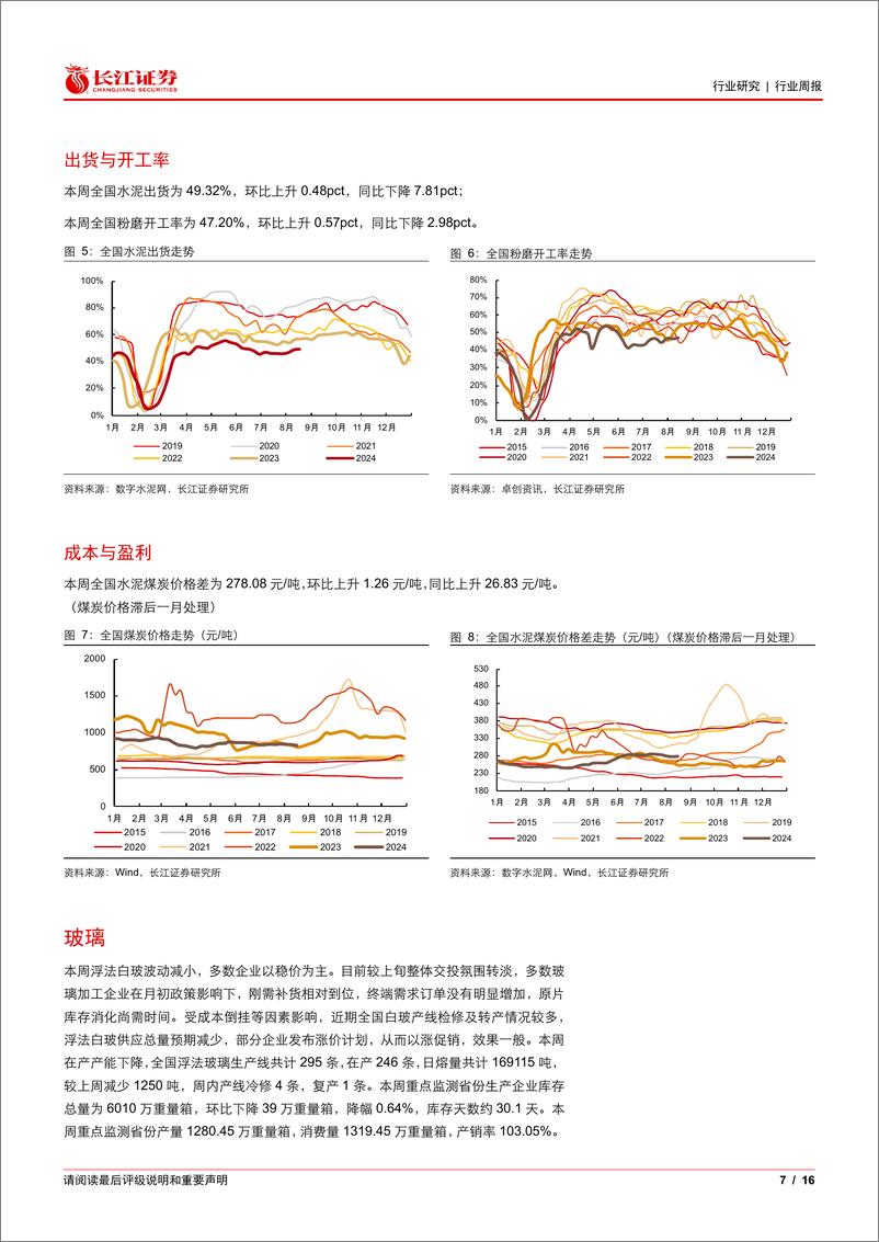 《建材行业周专题2024W32：地产销售仍低迷，关注玻璃冷修加速-240821-长江证券-16页》 - 第7页预览图