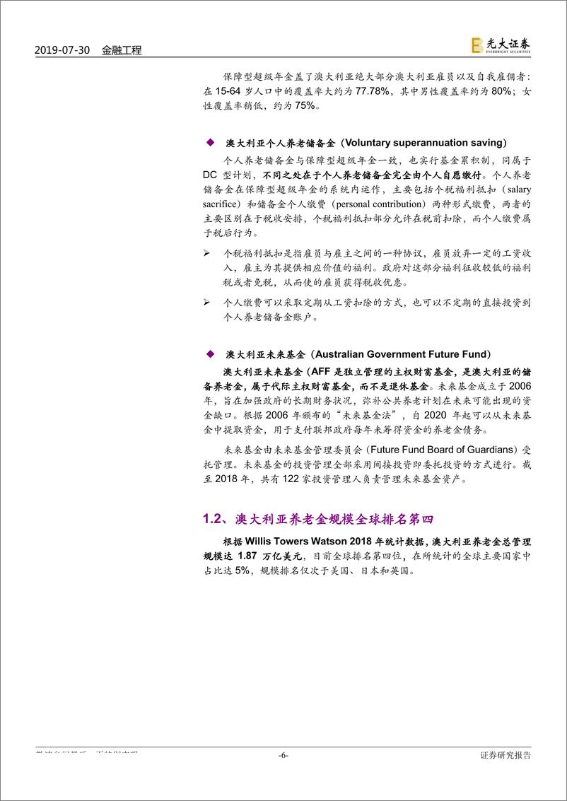 《创新与养老产品研究系列之四：澳大利亚未来基金（FuturFund），前瞻储备型主权财富基金-20190730-光大证券-29页》 - 第6页预览图