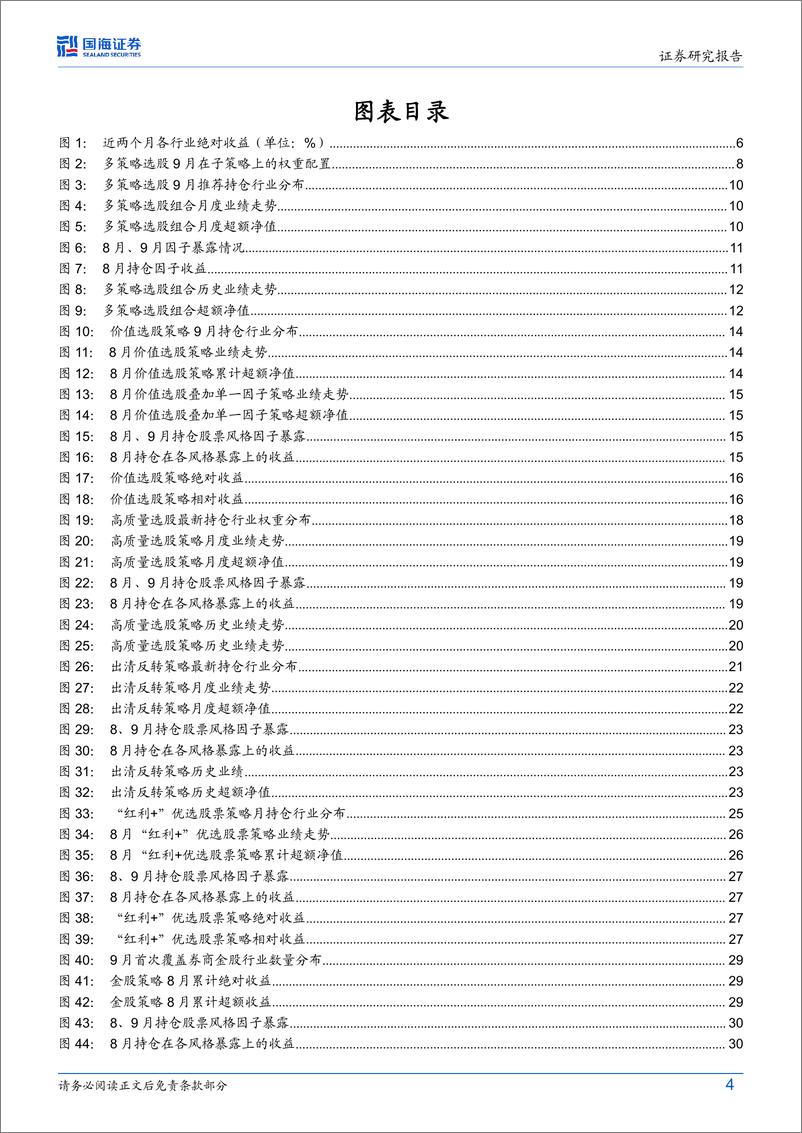 《策略化选股跟踪月报(9月)：8月高质量策略逆势反超，多策略稳定推荐多配价值、质量组合-240905-国海证券-34页》 - 第4页预览图