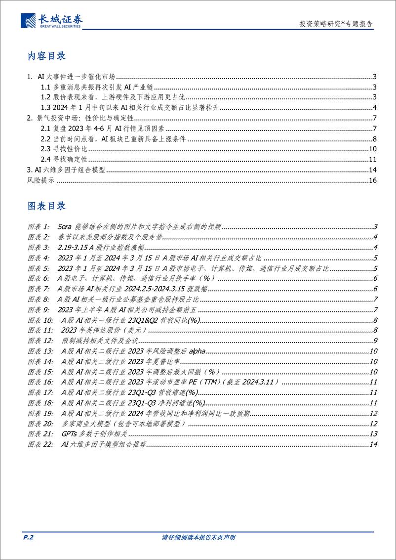 《投资策略研究：AI投资中场，寻找性价比与确定性-240319-长城证券-17页》 - 第2页预览图