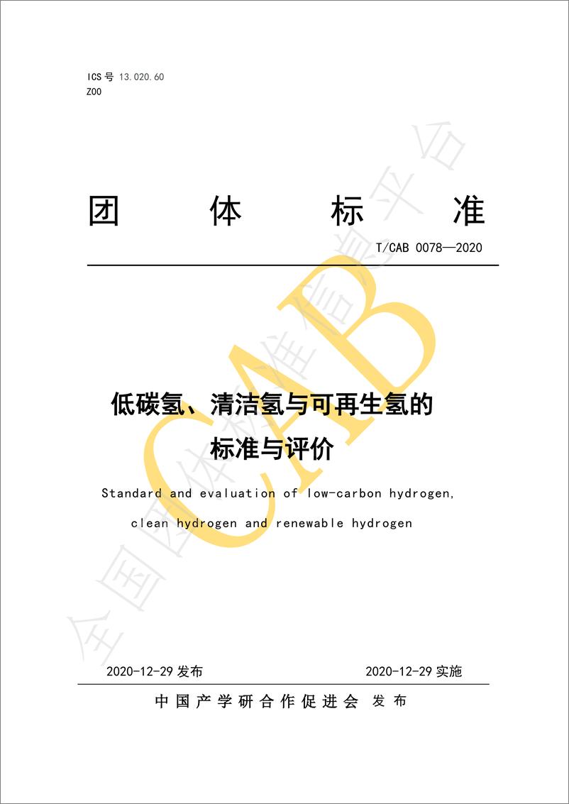 《【实用标准】低碳氢、清洁氢与可再生能源氢的标准与评价》 - 第1页预览图