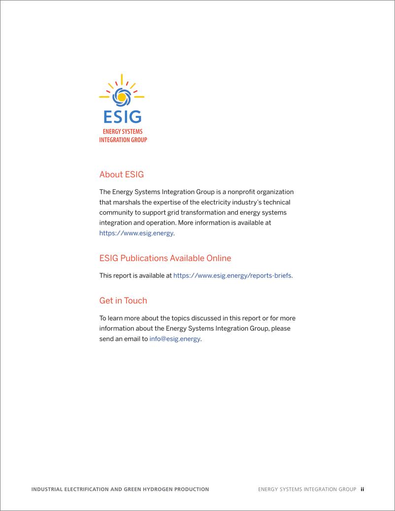 《2022提高电力系统灵活性-工业电气化和绿氢生产的作用报告（英文版）-ESIG》 - 第2页预览图
