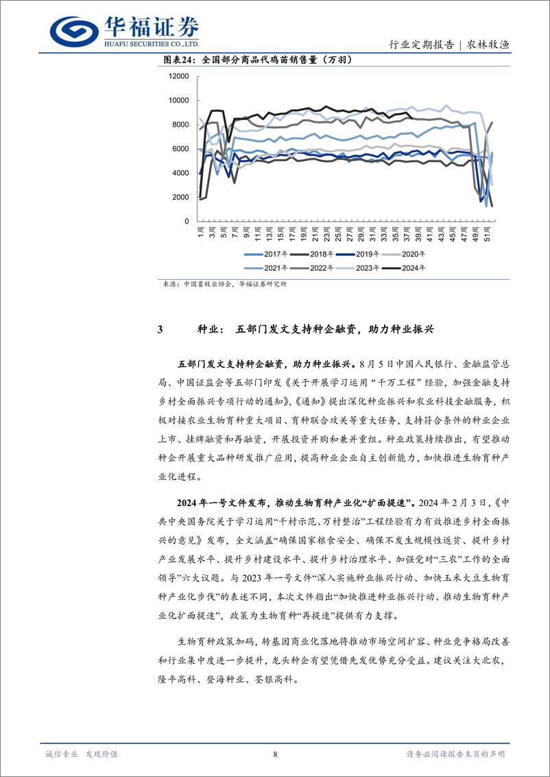 《农林牧渔行业定期报告：补栏谨慎，9月三方能繁增速缓慢-241014-华福证券-12页》 - 第8页预览图