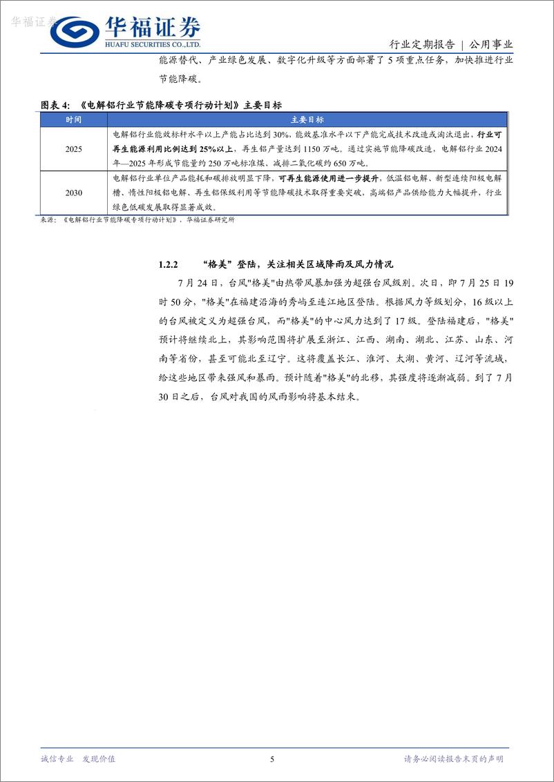 《公用事业行业周报_推动高耗能行业节能降碳_关注台风_格美_影响范围_动力电池回收迎新机-华福证券》 - 第5页预览图