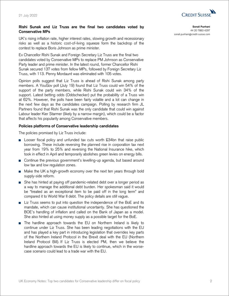 《CS-UK Economy Notes Top two candidates for Conservative leadership differ on fiscal policy》 - 第3页预览图