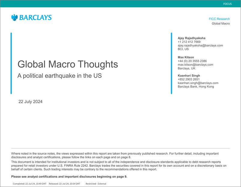 《Barclays_Global_Macro_Thoughts_A_political_earthquake_in_the_US》 - 第1页预览图