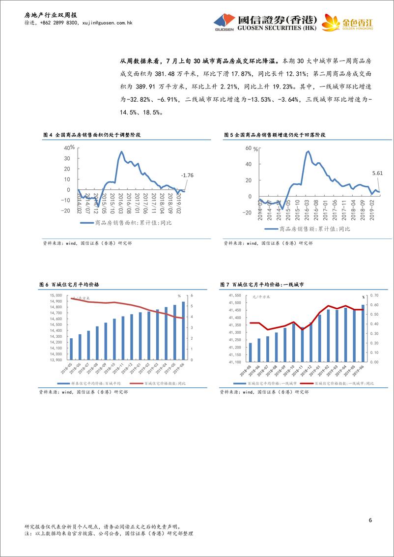 《房地产行业双周报：融资收紧，商品房销售回落，重点关注中报高增长的物业管理子行业-20190716-国信证券（香港）-18页》 - 第7页预览图