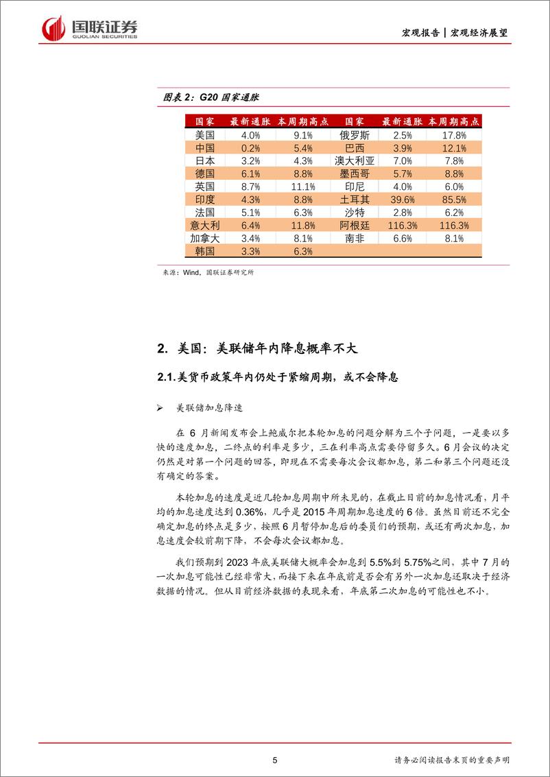 《2023下半年海外宏观展望：高通胀和高利率或仍将持续-20230710-国联证券-29页》 - 第6页预览图