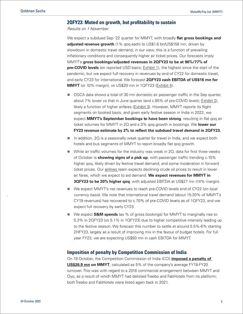 《MakeMyTrip Ltd. (MMYT Earnings previe Subdued topline but robust profitability; outlook strong; reiterate Buy(1)》 - 第4页预览图