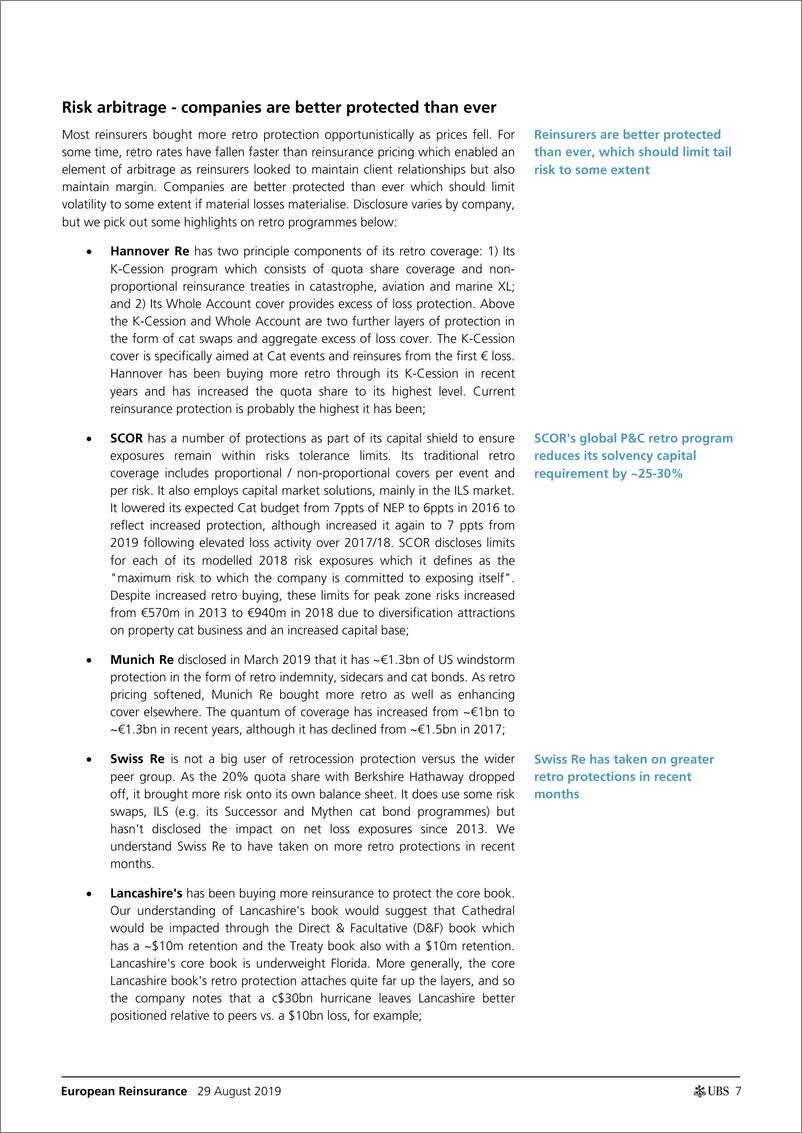 《瑞银-欧洲-保险行业-欧洲再保险：飓风多里安——可能登陆佛罗里达的主要飓风-2019.8.29-38页》 - 第8页预览图