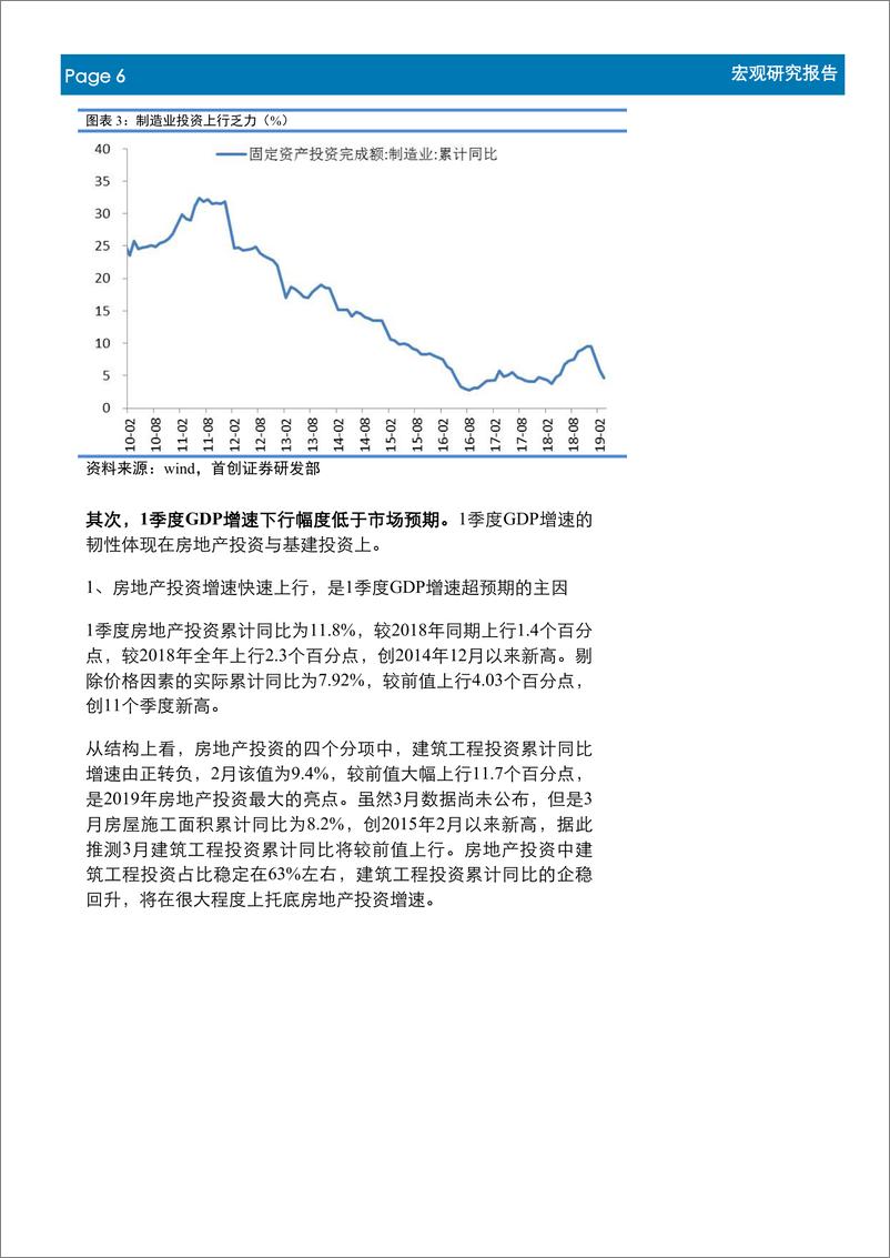 《1季度经济数据点评：宏观“茶”，房地产投资助力1季度宏观经济企稳-20190418-首创证券-11页》 - 第7页预览图