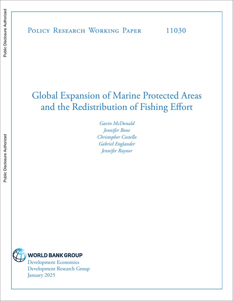 《世界银行-全球海洋保护区的扩大和捕捞努力的重新分配（英）-2025-42页》 - 第1页预览图