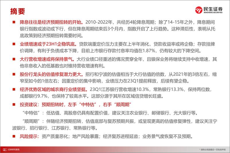 《银行业2023年度中期投资策略：预期或扭转，重估再启航-20230627-民生证券-20页》 - 第3页预览图