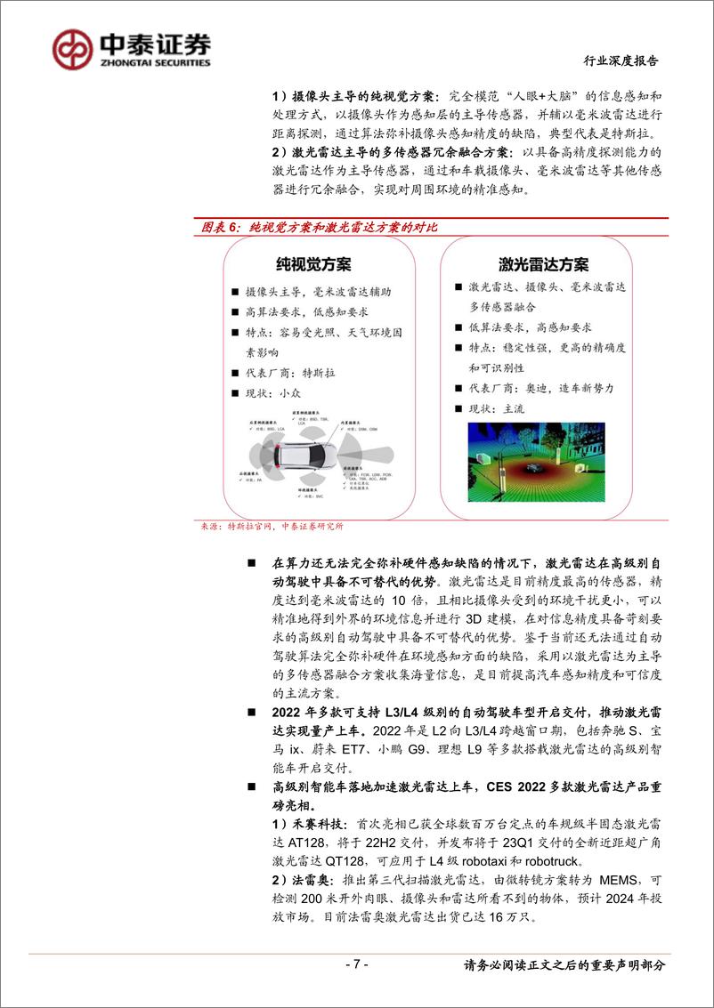 《汽车电子行业：智能驾驶迎来风口，激光雷达乘风而起-20220322-中泰证券-38页》 - 第8页预览图