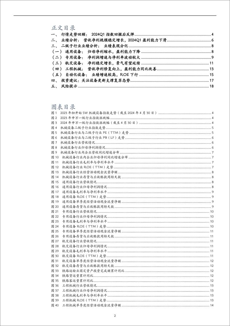 《机械设备2023年报与2024一季报业绩综述：行业表现出现分化，关注设备更新政策拉动-240514-万和证券-19页》 - 第2页预览图