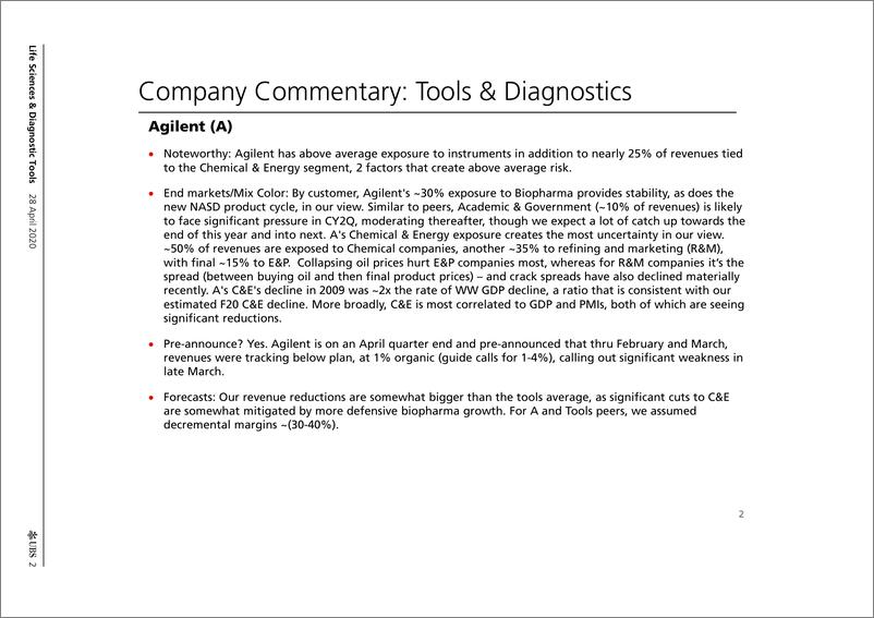 《瑞银-美股-医疗行业-美国生命科学与诊断工具：COVID-19下的模型重置与PTs调整-2020.4.28-46页》 - 第3页预览图