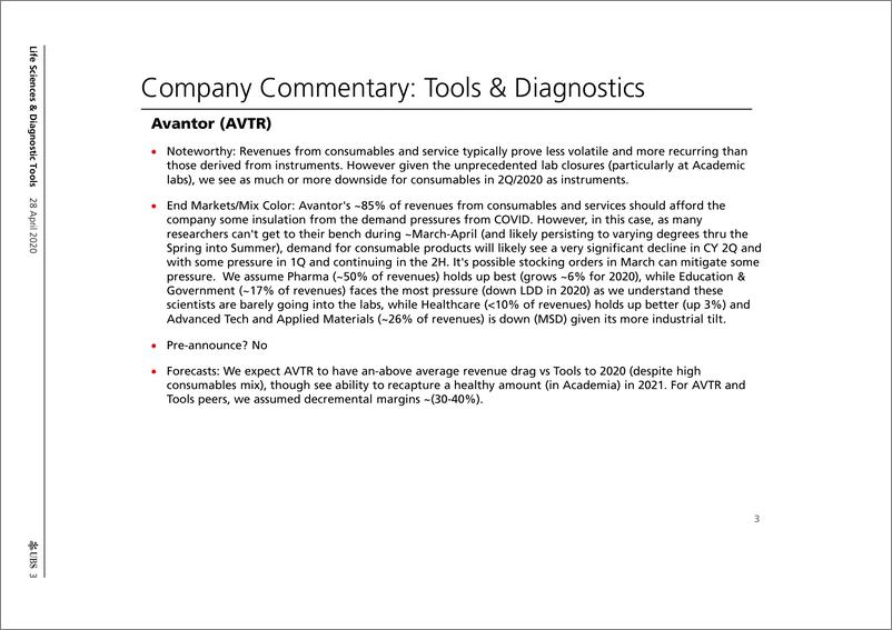 《瑞银-美股-医疗行业-美国生命科学与诊断工具：COVID-19下的模型重置与PTs调整-2020.4.28-46页》 - 第4页预览图