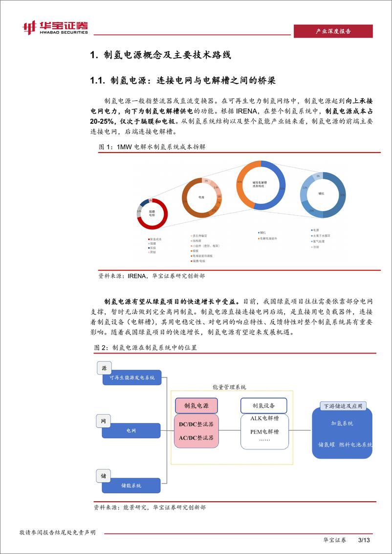 《制氢电源深度报告：沟通电网与电解槽的“桥梁”，制氢电源有望打开增长之路-240416-华宝证券-13页》 - 第3页预览图