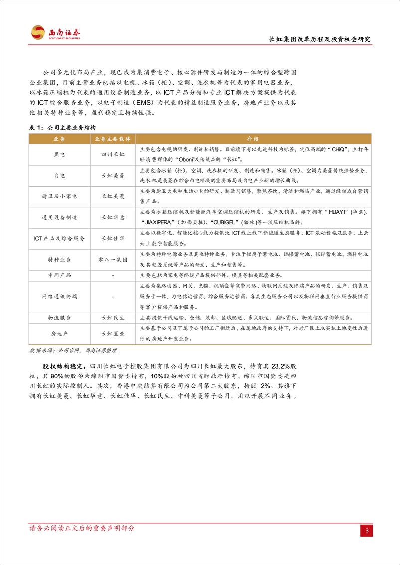 《长虹集团改革历程及投资机会研究：国企改革提升效率，扬帆出海开拓市场-241011-西南证券-47页》 - 第8页预览图