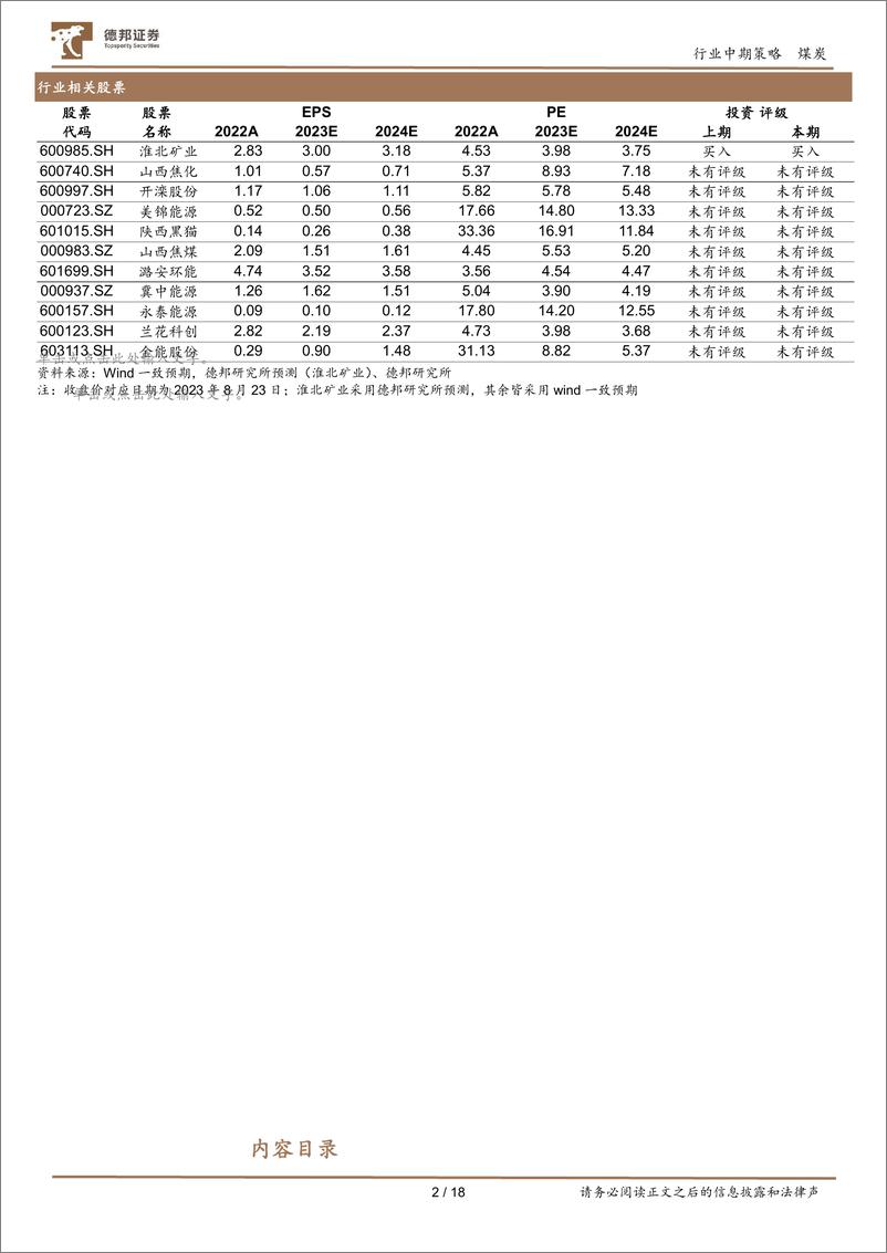 《焦炭、焦煤行业投资策略：供需格局切换，双焦反弹可期-20230824-德邦证券-18页》 - 第3页预览图