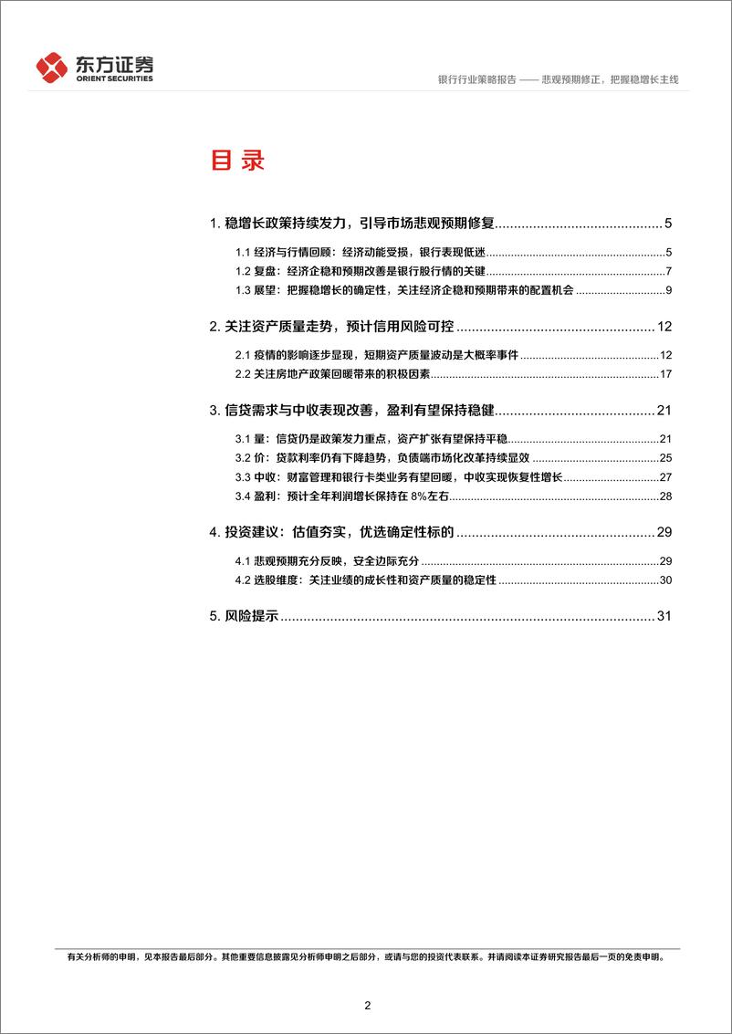 《银行业2022年中期策略报告：悲观预期修正，把握稳增长主线-20220531-东方证券-34页》 - 第3页预览图