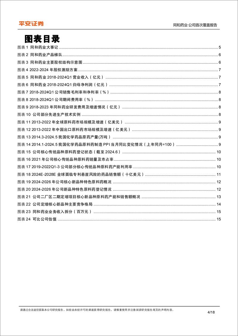 《同和药业(300636)传统品种业务稳健，高端市场原料药新品放量有望加速-240718-平安证券-18页》 - 第4页预览图